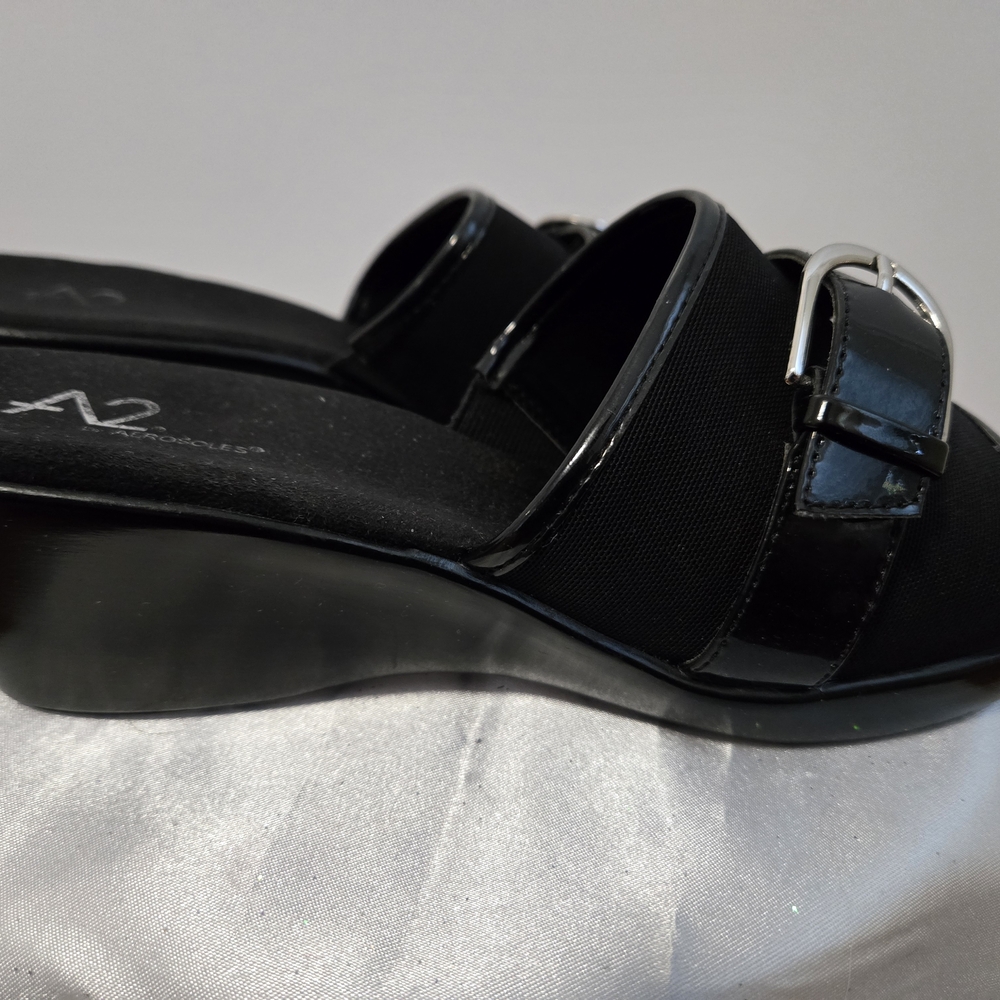 A2 by Aerosoles Women's Black Slide Sandals Size 8 - Picture 2 of 7